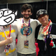 Fakku founder Jacob Grady with Bosshi and Toshio Maeda.